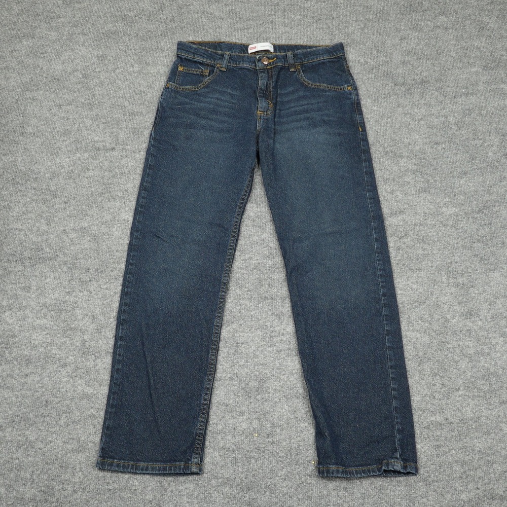 Wrangler Jeans Boys 14 Husky Blue Straight Fit Premium Quality Stretch Denim